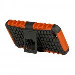 Wholesale iPhone 5 5S TPU+PC Dual  Hybrid Case with Stand (Black-Orange)